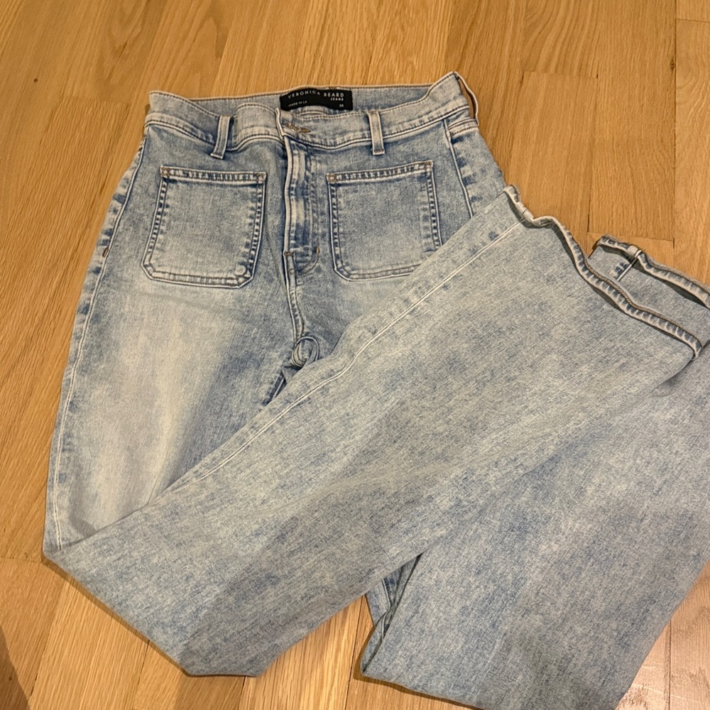 Veronica Beard Beverly Skinny Flare Patch Pocket Jeans - Picture 3 of 7